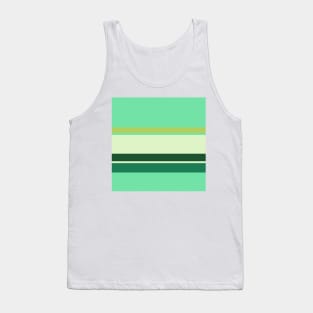 The onliest amalgam of Dark Sea Green, Medium Aquamarine, Very Light Green, Cal Poly Pomona Green and Light Olive stripes. Tank Top